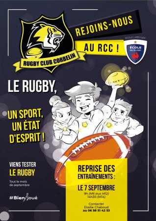 Reprise des entraînements Ecole de Rugby  Samedi 07 septembre 2019